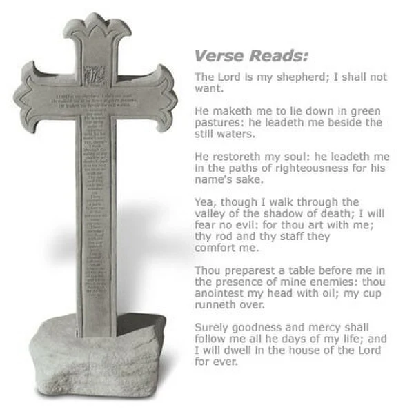 23rd Psalm Cross Garden Statue The Lord Is My Shepherd - Image 3