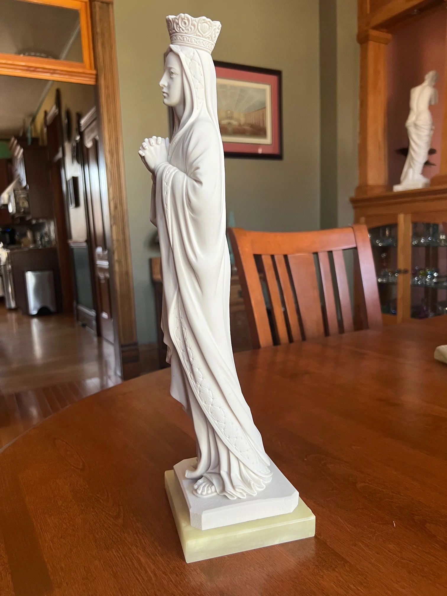 Virgin Mary Queen of Heaven Bonded Alabaster Statue 17.5" - Image 6