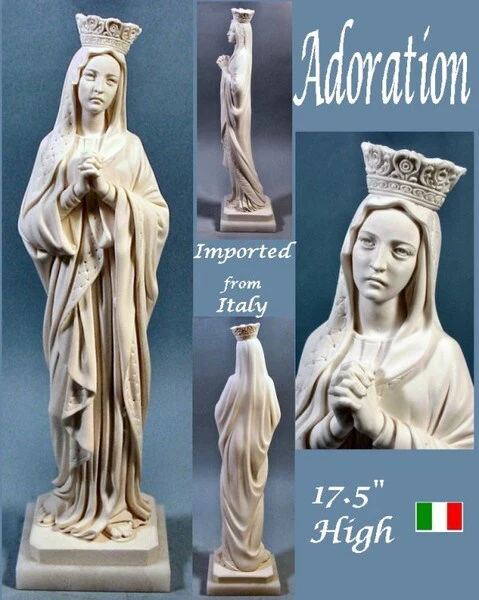 Virgin Mary Queen of Heaven Bonded Alabaster Statue 17.5" - Image 8