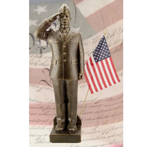 American Soldier Saluting Air Force Airman Sculpture 30" High - Image 3