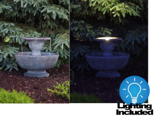 Alfresco Oval Garden Fountain with Light 24" H - Image 4