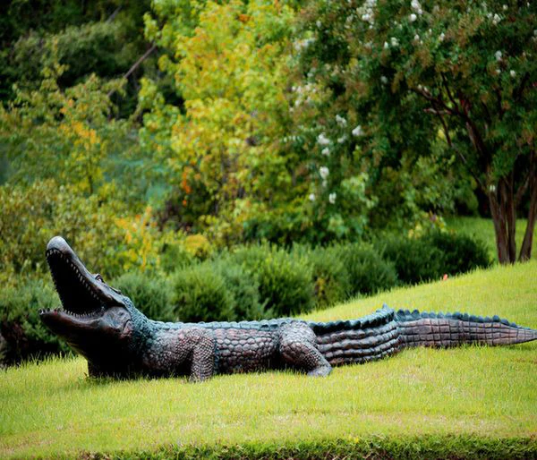 Alligator Fountain Bronze Statue - Image 3