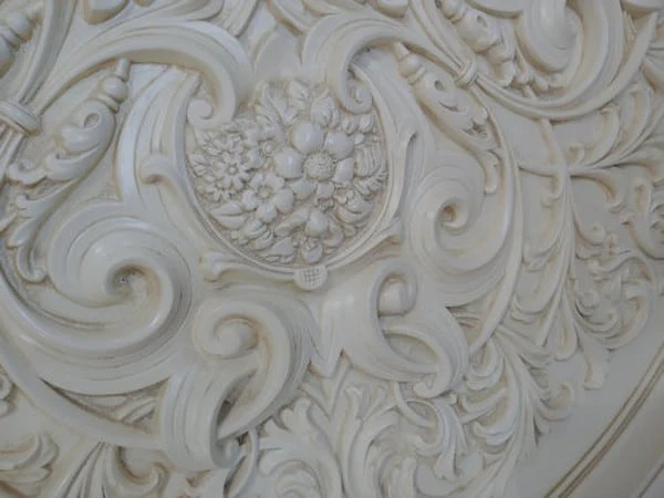 Alluring Carve Cream Round Ceiling Medallion 72" - Image 3