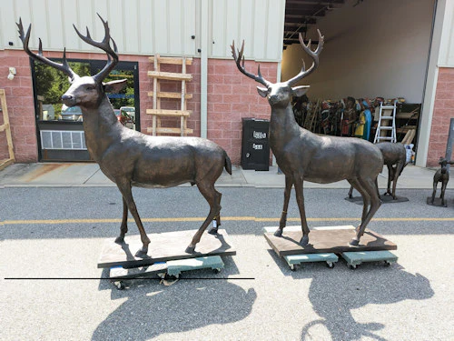 American White Tailed Deer Bronze Sculpture - Image 9