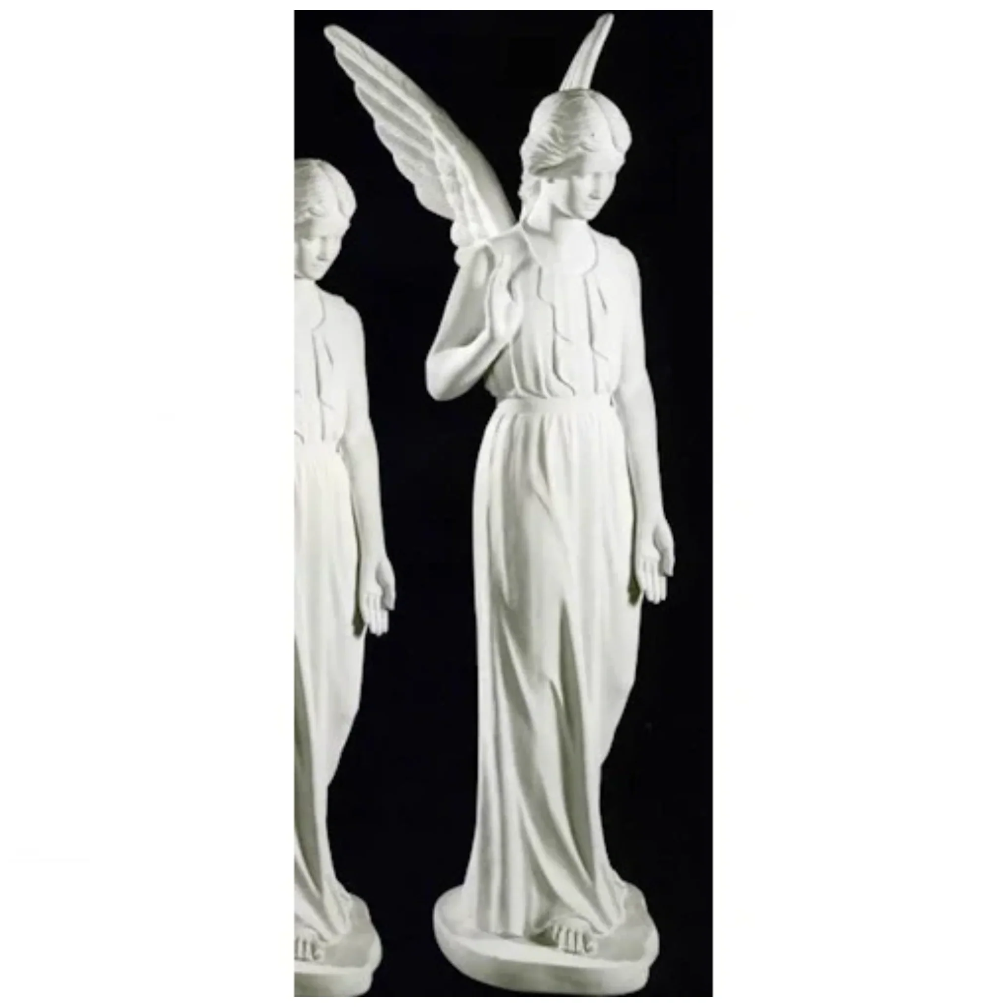 Italian Marble Memorial Angel Life-Size Sculpture - Image 5