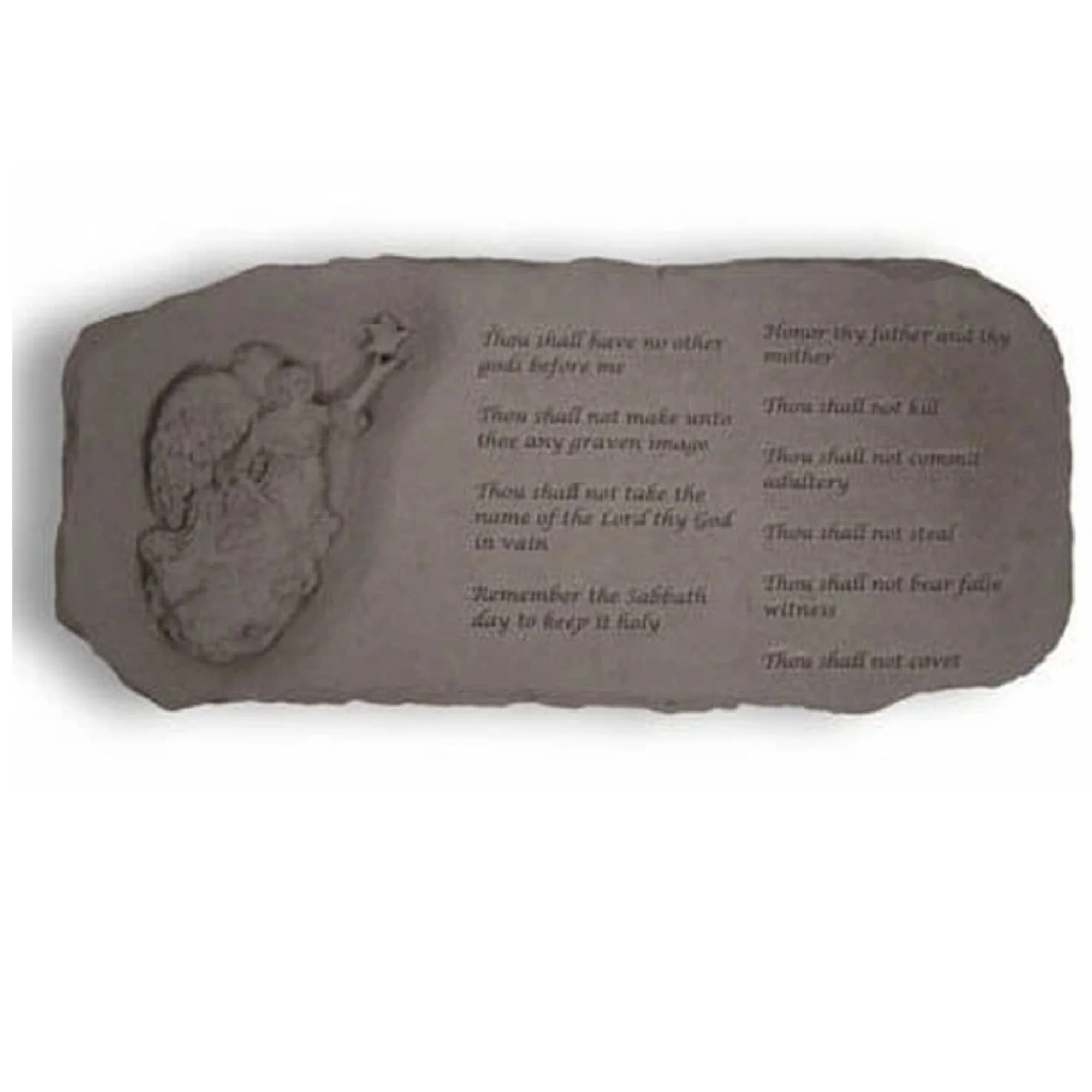 Angel Bench W/ The Ten Commandments