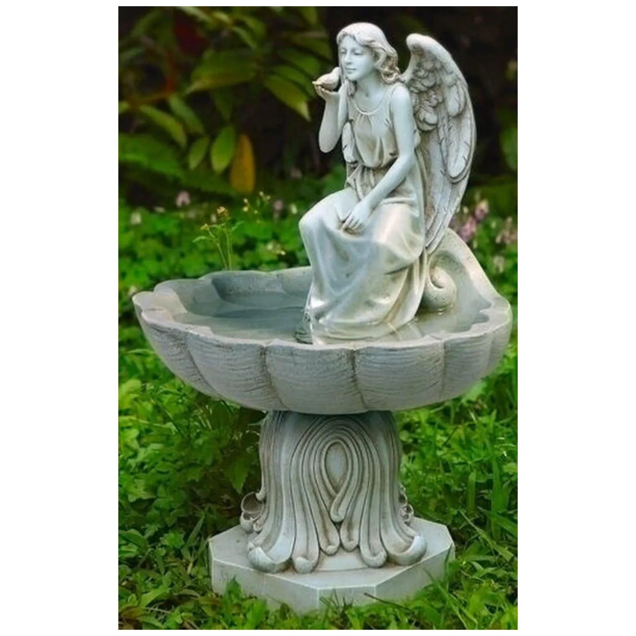 Angel Birdbath Sculpture 19.25" Tall