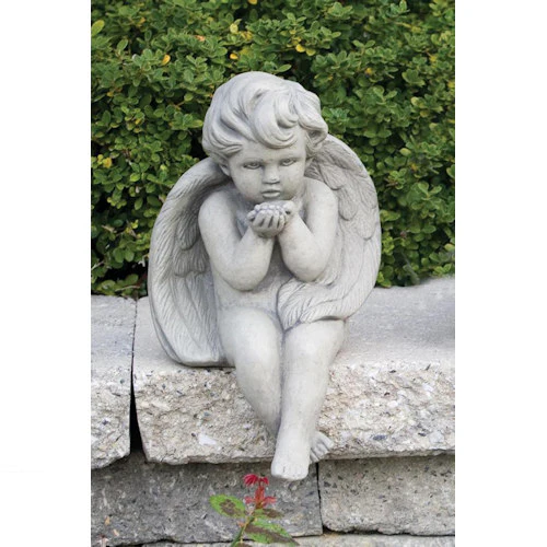 Angel Blowing Kiss Sitting 12" H Statue - Image 2