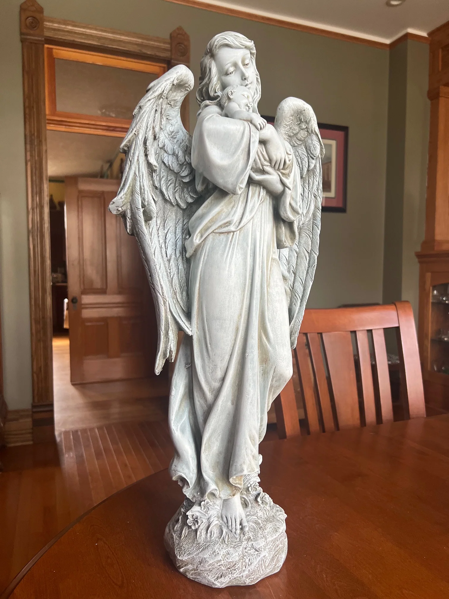 Angel Holding Baby Garden Sculpture 25.5"H - Image 4