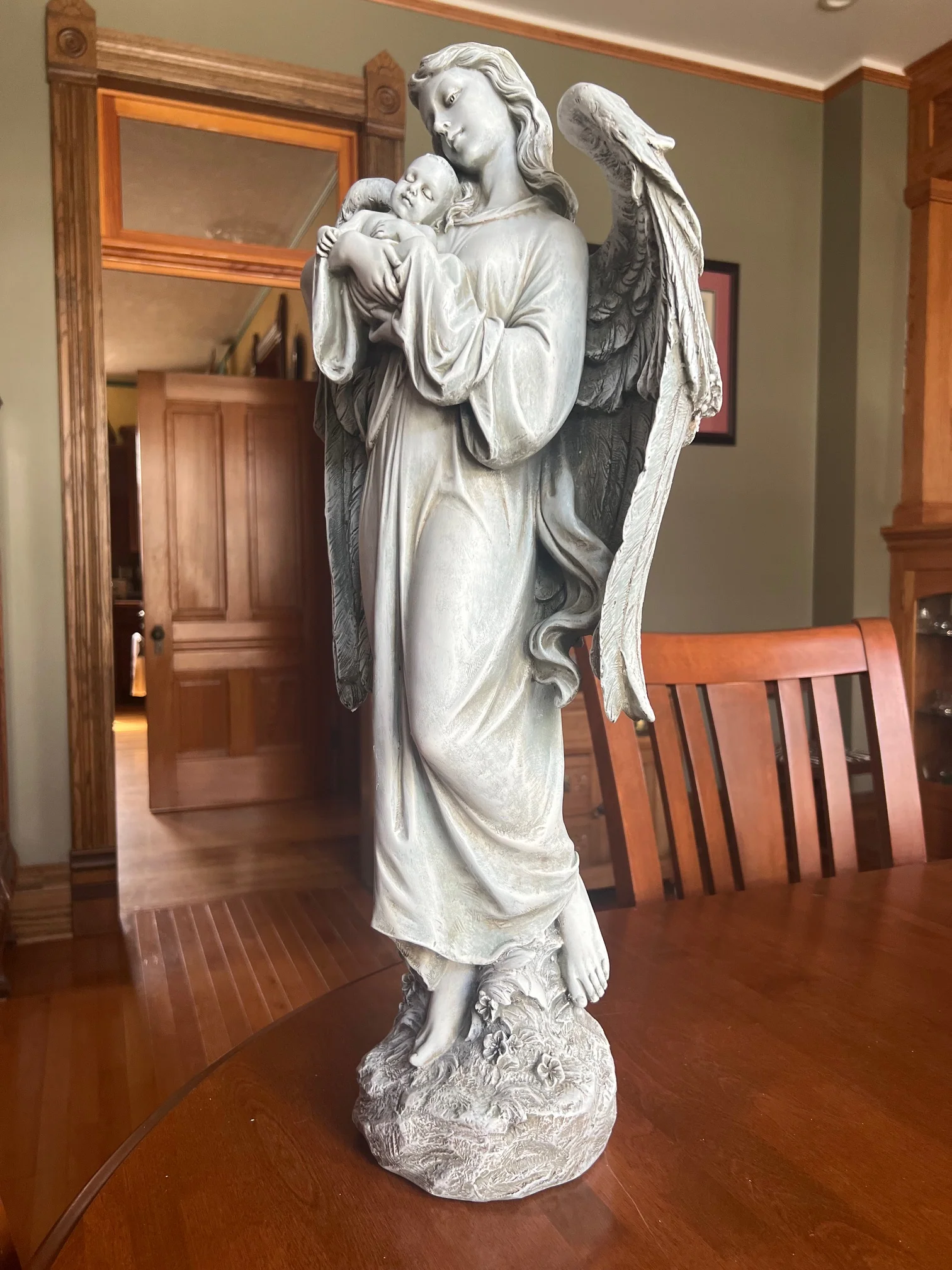 Angel Holding Baby Garden Sculpture 25.5"H - Image 8