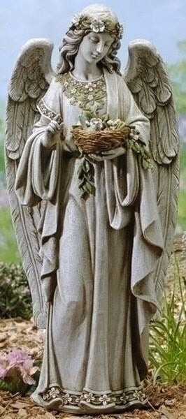 Angel Holding Nest Garden Statue - Image 2