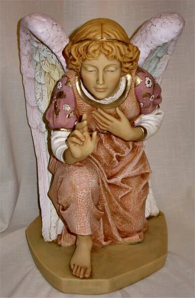 Angel Kneeling Statue By Fontanini - Image 4