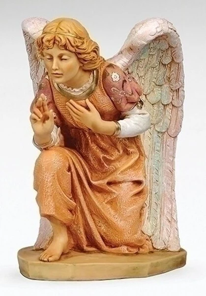 Angel Kneeling Statue By Fontanini - Image 5