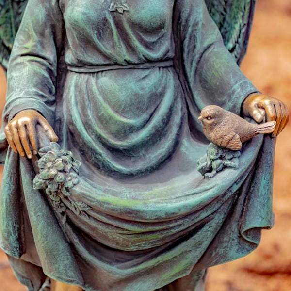 Angel Muriel Birdbath Sculpture 37" High - Image 3