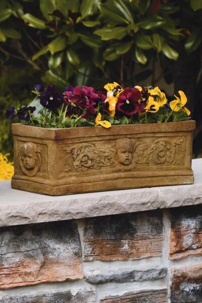 Angel Planter Rectangle Box Large Cement