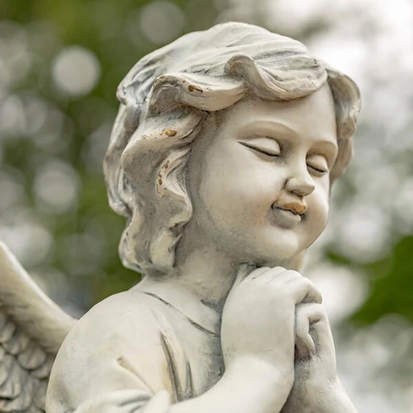 Angel Praying Statue 39" High Antique White - Image 2