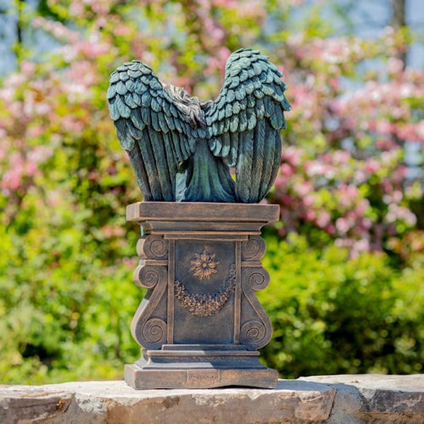 Angel sitting on Pillar Memorial Statue 30" H - Image 4