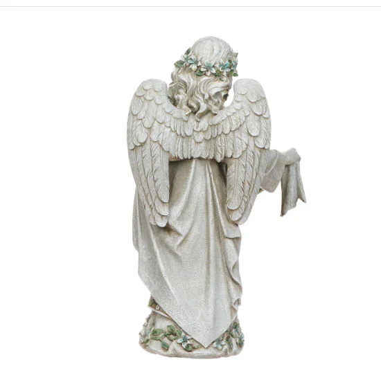 Angel with Birds on Dress Garden Statue 16.5" High - Image 3