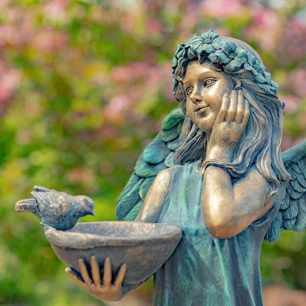 Angel With Dish Garden Statue Birdfeeder 39" H - Image 3