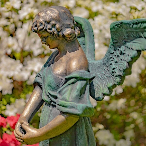 Angel with Open Wings Statue Antique Bronze - Image 2