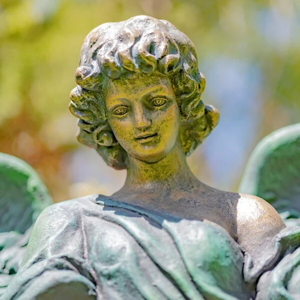 Angel with Open Wings Statue Antique Bronze - Image 3