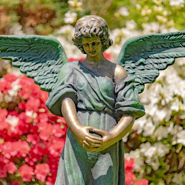Angel with Open Wings Statue Antique Bronze - Image 5