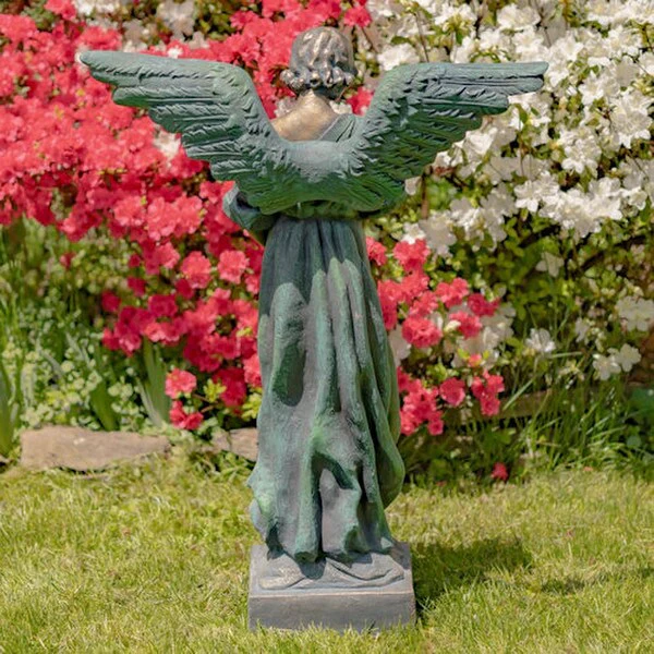 Angel with Open Wings Statue Antique Bronze - Image 6