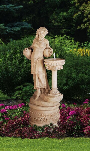 Grecian Woman Garden Fountain Recirculating Sculpture - Image 5