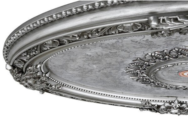 Antique Silver Oval Ceiling Medallion 43 Inch - Image 3