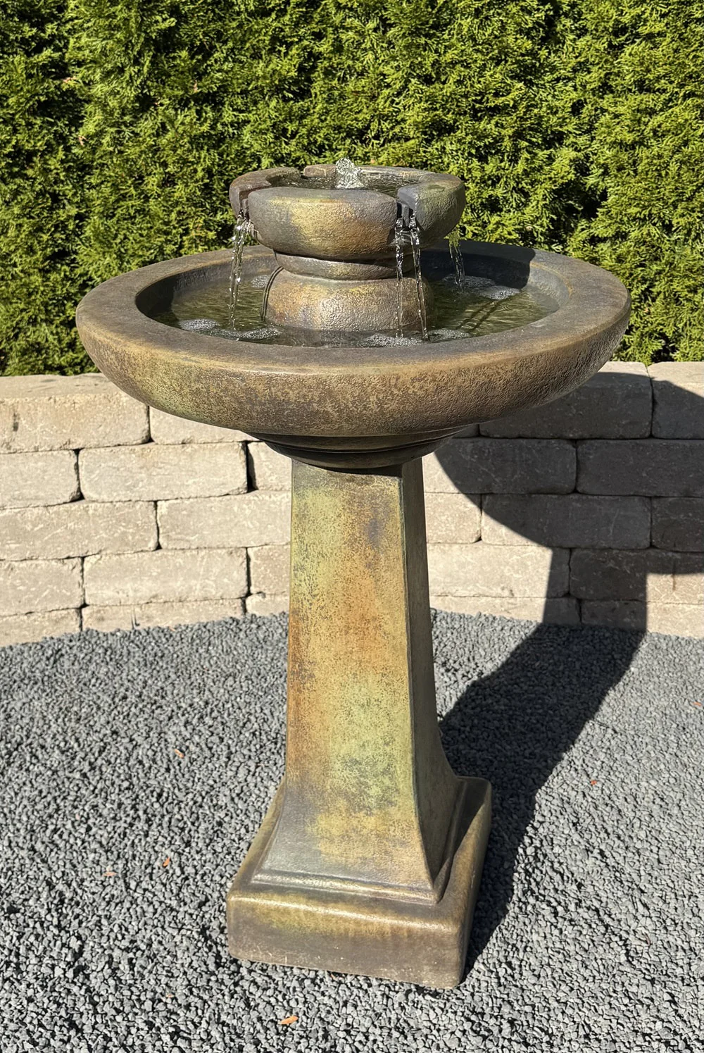 Aquarius Garden Cement Fountain with Light 36" H