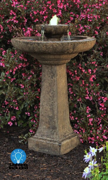 Aquarius Garden Cement Fountain with Light 36" H - Image 2