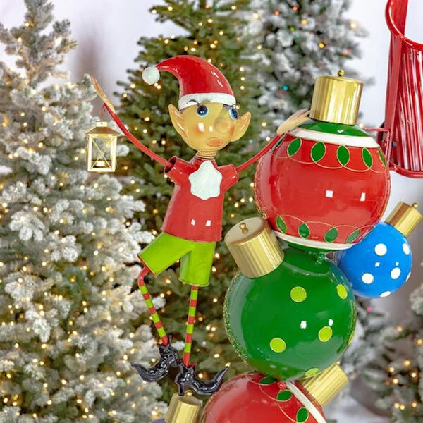 Archway with Santa's Elves Christmas Sculpture - Image 4