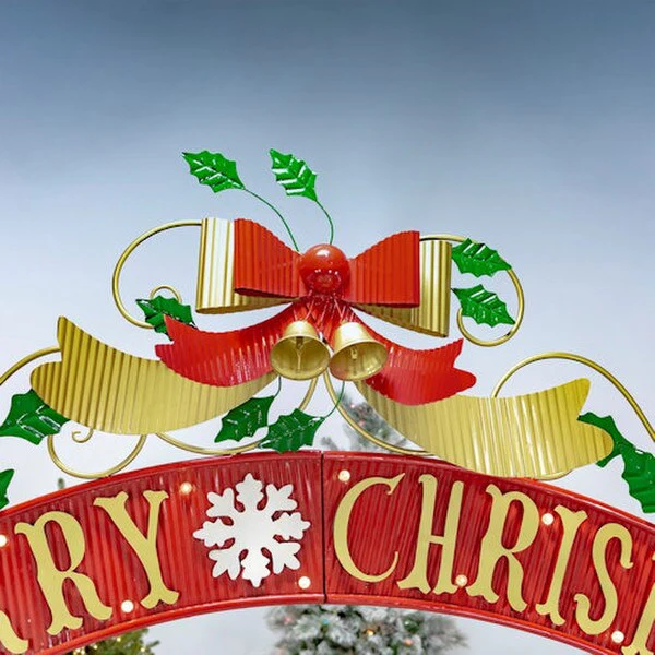 Archway with Santa's Elves Christmas Sculpture - Image 5