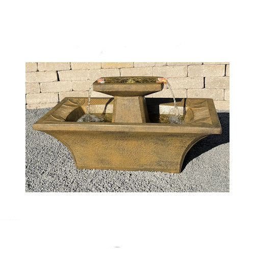 Art Deco Cement Fountain Rectangular & Light Kit