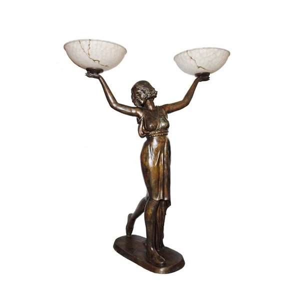 Art Deco Stella Torchiere Bronze Floor Lamp