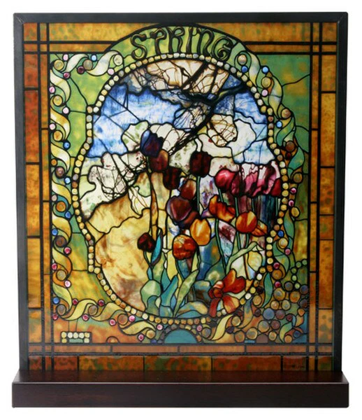 Art Glass Spring Landscape by Tiffany Sculpture