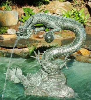 Asian Water Dragon Water Feature 15" H