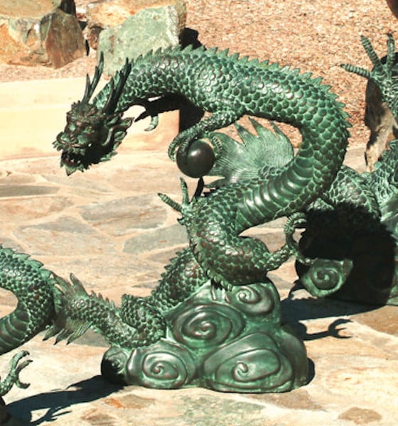 Asian Water Dragon Water Feature 23"high - Image 2