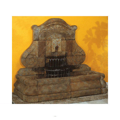 Avignon Rosette Wall Fountain Estate Sized Solid Stone - Image 3
