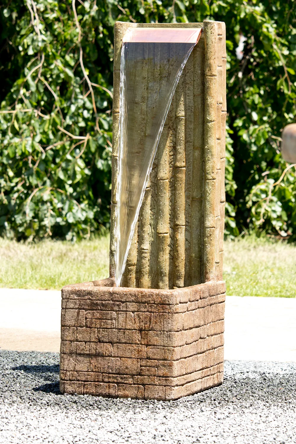 Bamboo Spillway Wall Fountain with Copper Spillway 46" H - Image 2