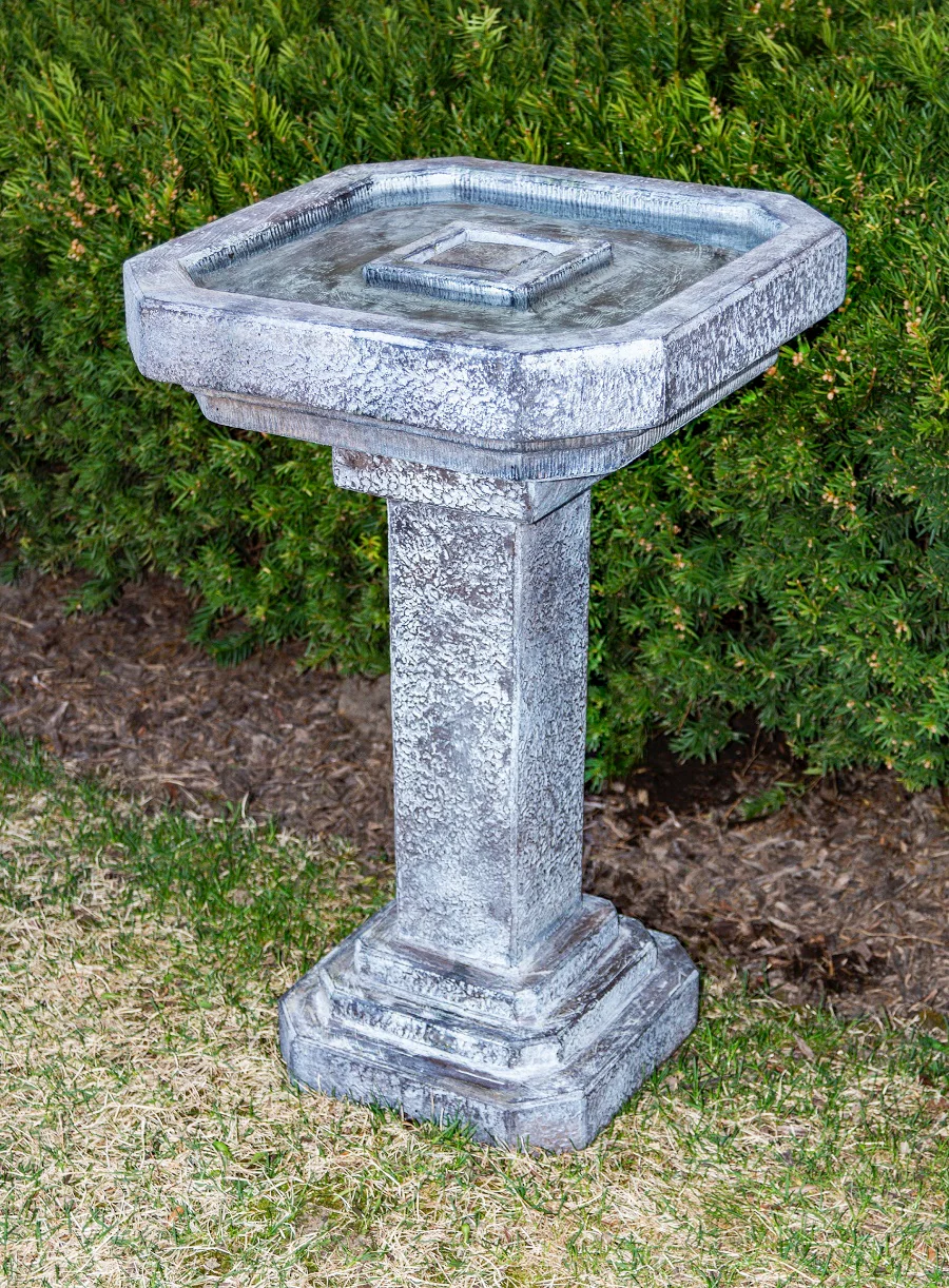 Bancroft Cast Stone Birdbath 24.75" High