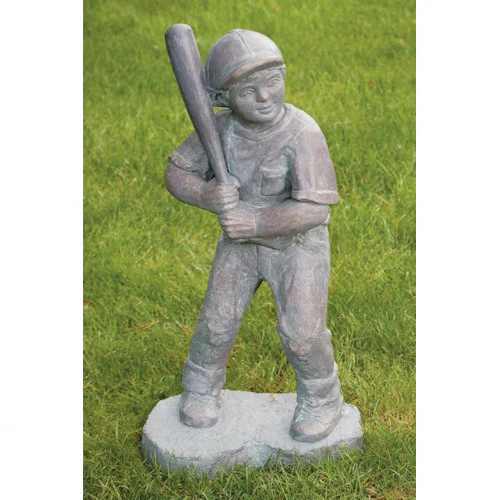 Baseball Batter Boy 30" High Cement Garden Statue - Image 2