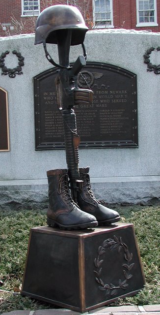 Battle Cross Boots War Memorial Sculpture - Image 9