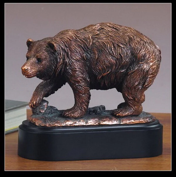 Majestic Bear Wildlife Sculpture on Black Base 6" High - Image 3