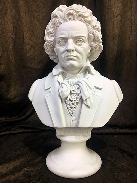 Beethoven Bust Sculpture 16" High Bonded Marble