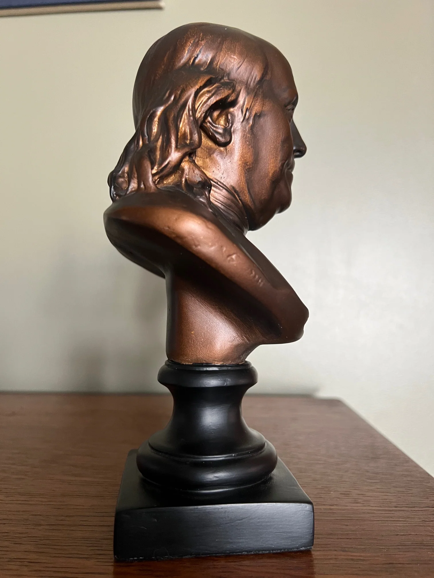 Benjamin Franklin Bust By Houdon 9" Tall Sculpture - Image 4