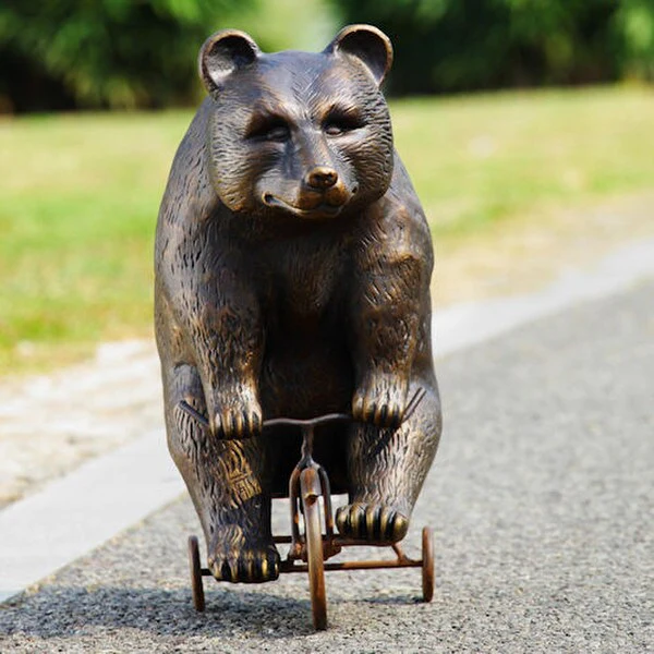 Big Bear on Little Trike Garden Statue