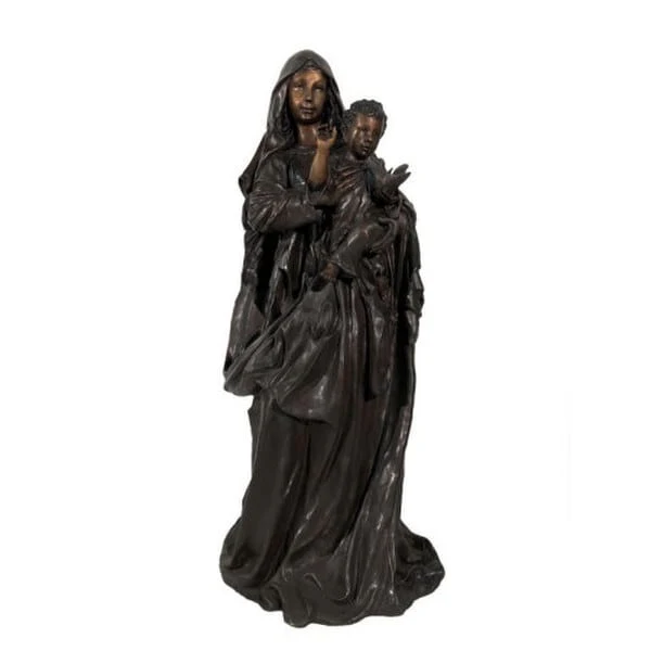 Blessed Mother Mary & Child Bronze Statue 72" High - Image 3