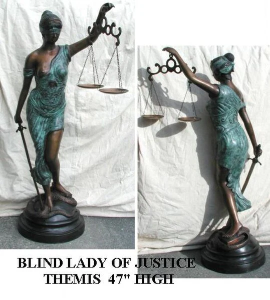 Blind Lady Of Justice Themis Bronze  47"
