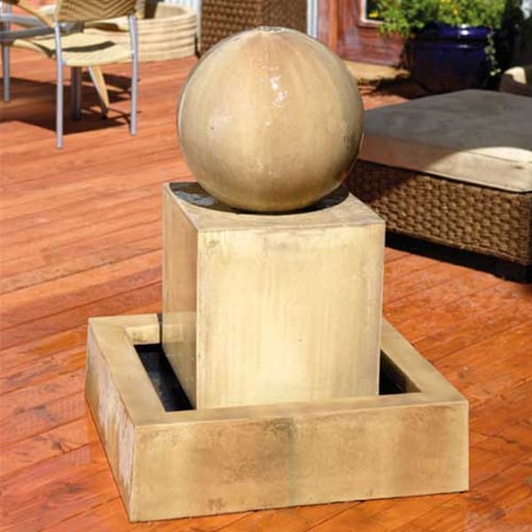 Block with Ball Modern Fountain